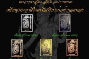 เหรียญฤาษีโคตรมี สาริกาแก้วฟ้ากอดทอง ปี2562